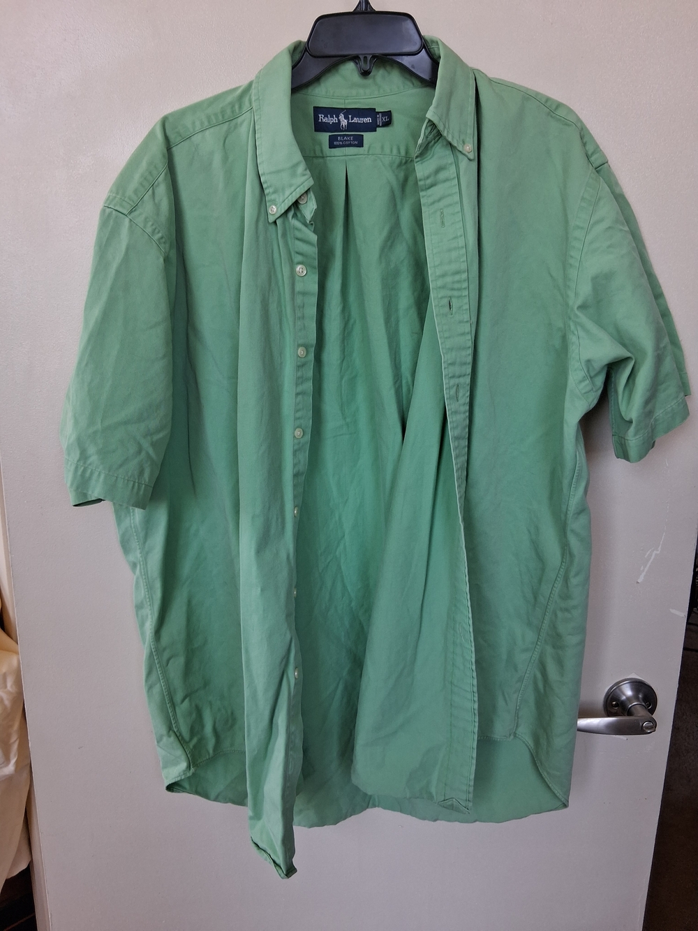 Ralph Lauren Green Short-Sleeve Button-Down Shirt